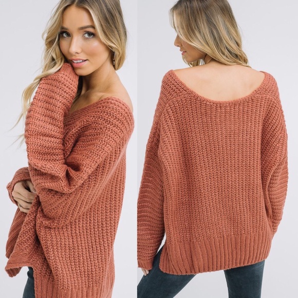 ADALINE Knit Sweater - BRICK - Picture 3 of 3